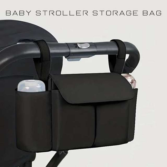 Stroller Organizer Bag for Mums – Large Capacity Hanging Diaper Bag with Bottle Holder | Baby Pram Travel Accessory