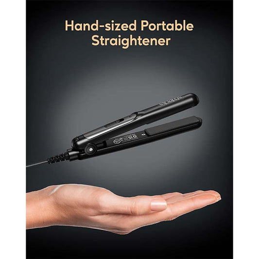 Stylocks Mini Hair Straightener – Compact Travel-Size Ceramic Styling Tool for Quick &amp; Easy Short Hair Styling (Black)