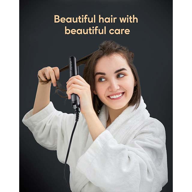 Stylocks Mini Hair Straightener – Compact Travel-Size Ceramic Styling Tool for Quick &amp; Easy Short Hair Styling (Black)