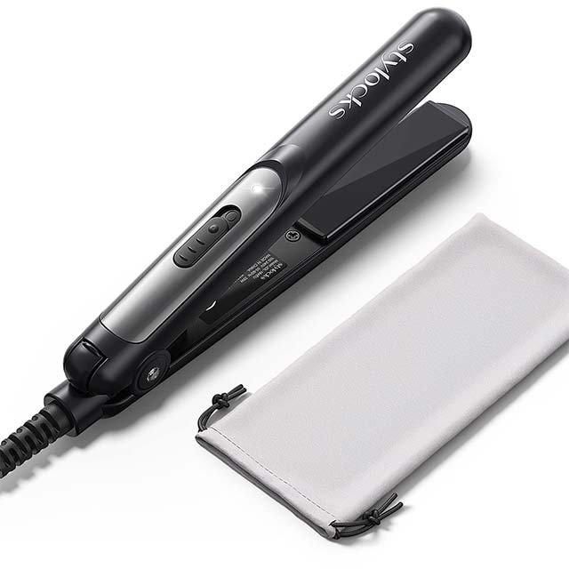 Stylocks Mini Hair Straightener – Compact Travel-Size Ceramic Styling Tool for Quick &amp; Easy Short Hair Styling (Black)