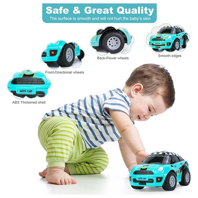 Subao Remote Control Cars for Kids - Mini Cartoon RC Car Toys with Light - Toddlers Toys for 2 3 4 5 6 Year Old Boys Girls Birthday Gifts