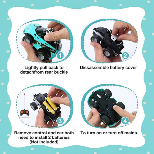 Subao Remote Control Cars for Kids - Mini Cartoon RC Car Toys with Light - Toddlers Toys for 2 3 4 5 6 Year Old Boys Girls Birthday Gifts