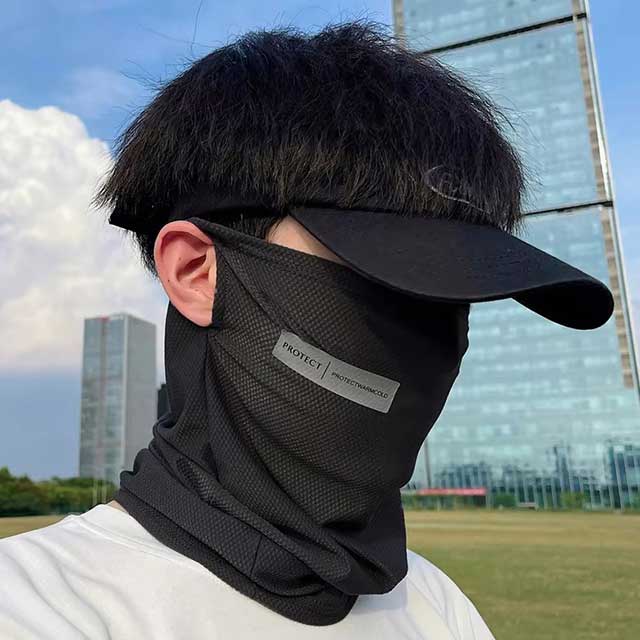 Summer Ice Silk Face Mask – UV Protection Neck Wrap & Ear Bandana for Men & Women | Outdoor Cycling Cover