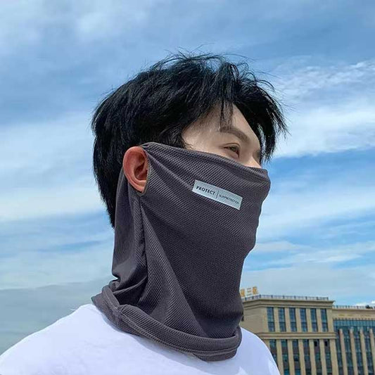 Summer Ice Silk Face Mask – UV Protection Neck Wrap & Ear Bandana for Men & Women | Outdoor Cycling Cover