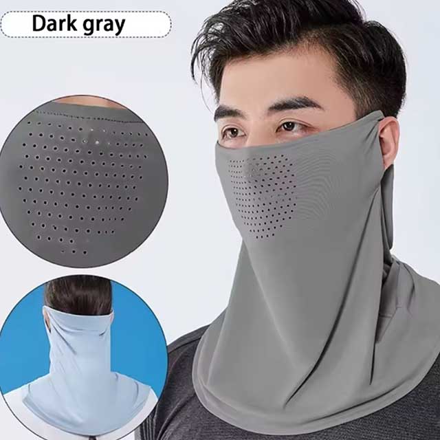 Summer Ice Silk Face Mask with Brim – UV Protection Sun Hat & Outdoor Face Cover for Women | Breathable Sunscreen Shield