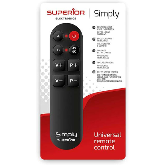 Superior Electronics Simply Universal SUPTLB001 – Large Button Universal Remote Control for 2 Devices