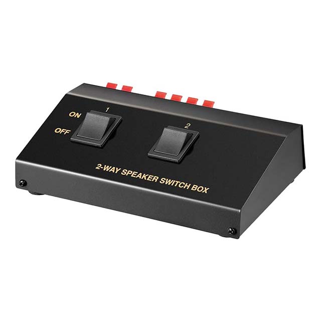 A/B A+B Switch 1-In - 2-Out 2-Way Stereo Receiver Speaker Set Selector, Black