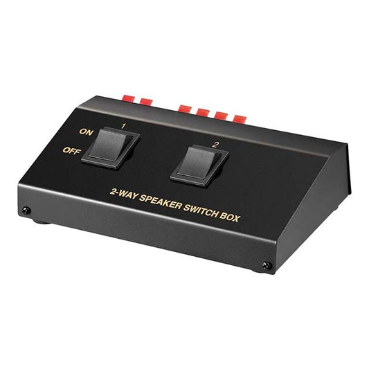 A/B A+B Switch 1-In - 2-Out 2-Way Stereo Receiver Speaker Set Selector, Black