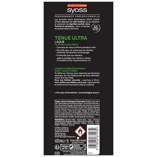 Syoss Ultra-Strong Hold Hairspray – 400ml Aerosol for Long-Lasting, Ultra-Resistant Hairstyles