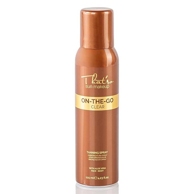 THAT'SO On the Go Facial Tanning Spray – Clear, 125 ml Streak-Free, Natural Glow (Pack of 1)