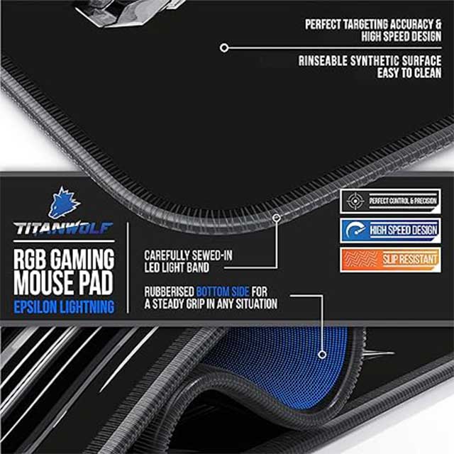 TITANWOLF XXL RGB Gaming Mouse Mat