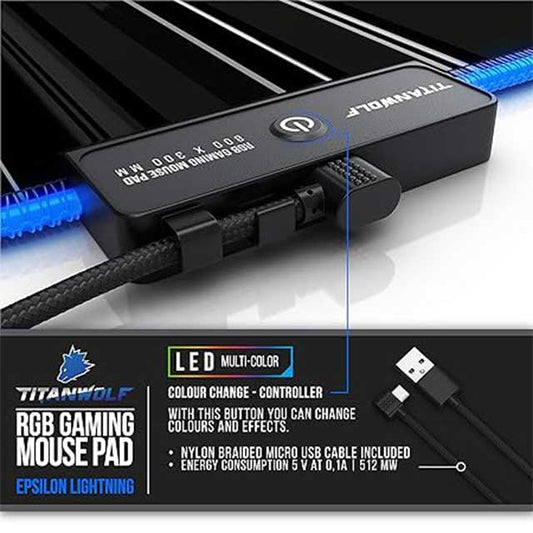 TITANWOLF XXL RGB Gaming Mouse Mat