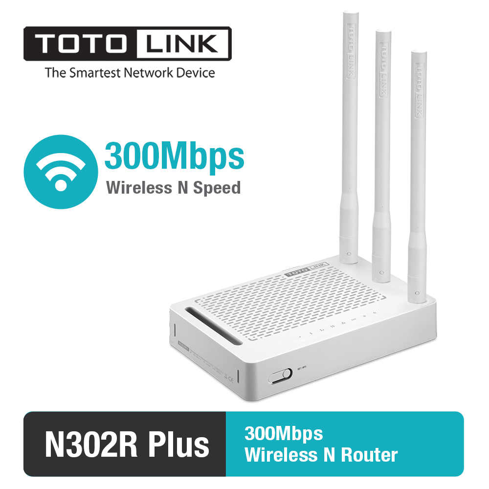 TOTOLINK N302R Plus 300Mbps 3 Antenna Wireless WiFi Router.