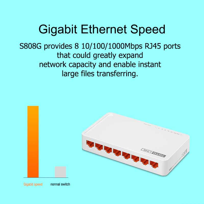 Commutateur réseau non géré Totolink à 8 ports Gigabit