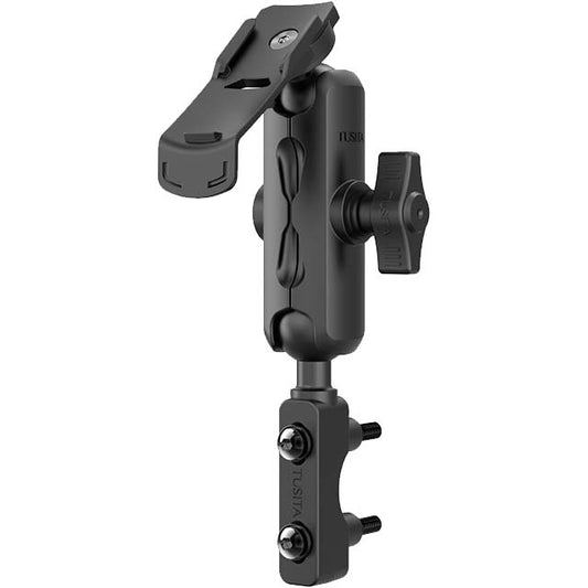 TUSITA Motorcycle GPS Mount for Brake Clutch Reservoir, Compatible with Garmin Handheld, eTrex, GPSMAP, Rino Series - Double Socket Arm, Medium