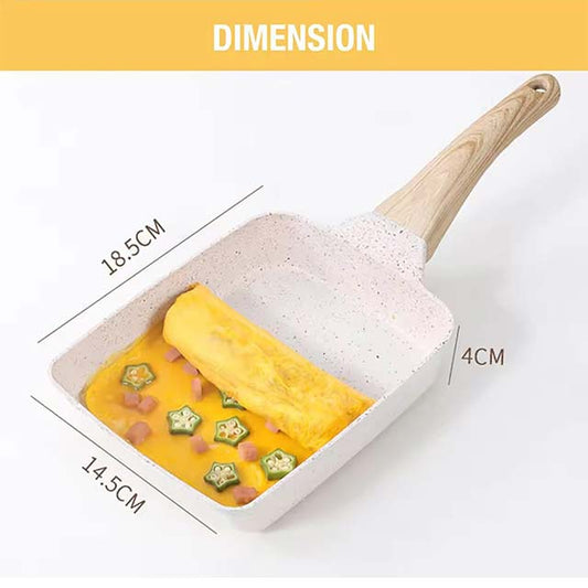 Nonstick Tamagoyaki Pan – Japanese Rectangular Omelette Pan with Detachable Anti-Scalding Handle for All Stoves