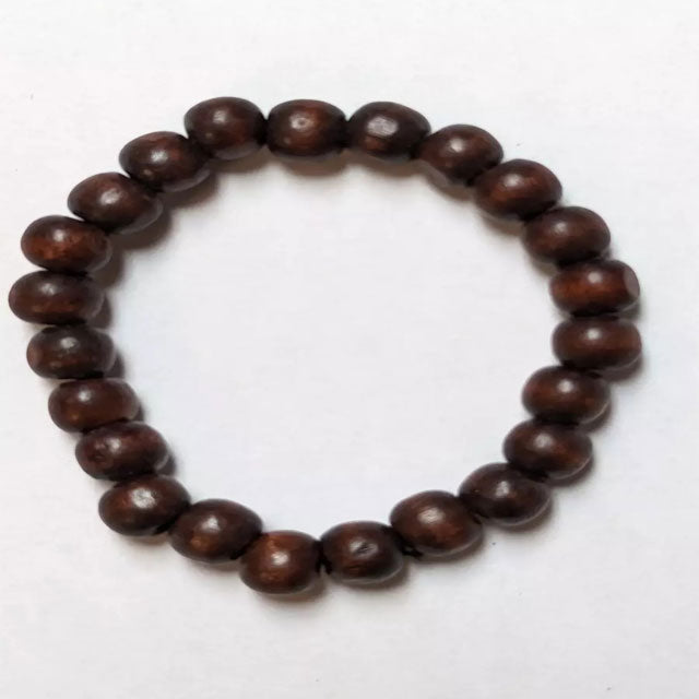 Telecarb African Elastic Coffee Wooden Bead Bracelet – Handmade Adjustable Boho Jewelry (DPJWCBB43)