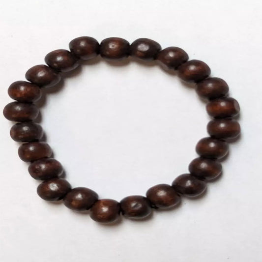 Telecarb African Elastic Coffee Wooden Bead Bracelet – Handmade Adjustable Boho Jewelry (DPJWCBB43)