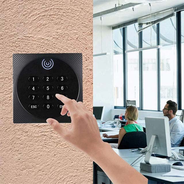 LCMDFZ Waterproof RFID Card Reader - Multi-Functional ID &amp; Password Keypad for Banks &amp; Public Buildings