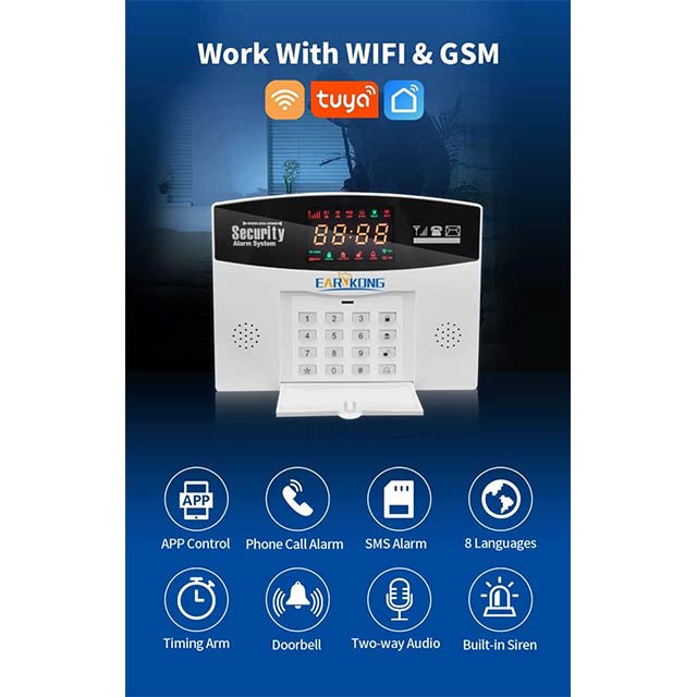 Thustar Alarm System - Tuya GSM Wifi Alarm 4G Wireless Burglar Alarm For Home Business Touch Screen Alarms Mobile APP Remote Control Smart Home Siren