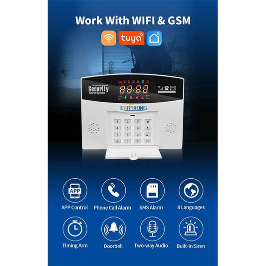 Thustar Alarm System - Tuya GSM Wifi Alarm 4G Wireless Burglar Alarm For Home Business Touch Screen Alarms Mobile APP Remote Control Smart Home Siren