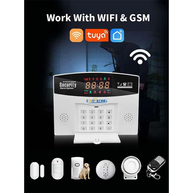 Thustar Alarm System - Tuya GSM Wifi Alarm 4G Wireless Burglar Alarm For Home Business Touch Screen Alarms Mobile APP Remote Control Smart Home Siren