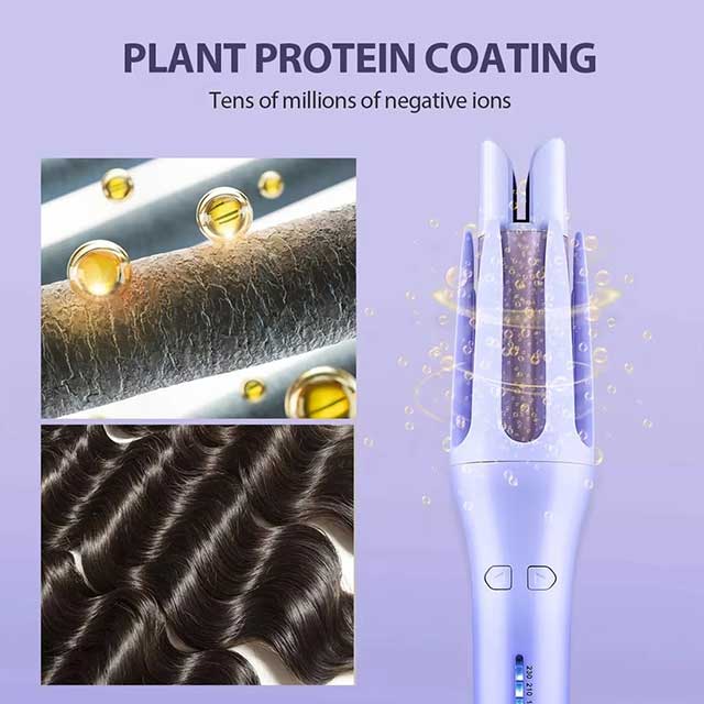 Tinsol 2-in-1 Automatic Hair Curler – 32MM Rotating Ceramic Curling Iron & Hair Waver