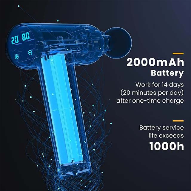 Tmada 2023 Portable Deep Tissue Massage Gun – 10 Massage Heads, 20 Speed Modes, LCD Touch Screen for Muscle Recovery &amp; Pain Relief