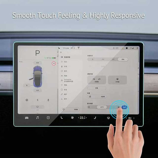 Topfit Tesla Model 3 & Model Y Screen Protector – Matte Anti-Glare Tempered Glass Cover for 15" Center Control Touchscreen