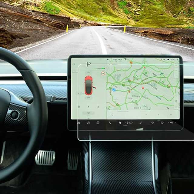 Topfit Tesla Model 3 & Model Y Screen Protector – Matte Anti-Glare Tempered Glass Cover for 15" Center Control Touchscreen