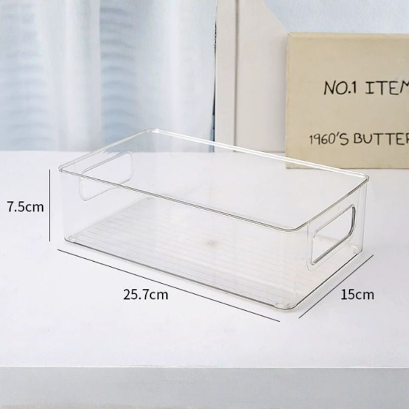 Organisateur transparent Boîte de rangement de bureau – Cabinet de tiroirs étanche en acrylique transparent et porte-papeterie, 3 tailles (Petit/Moyen/Grand)
