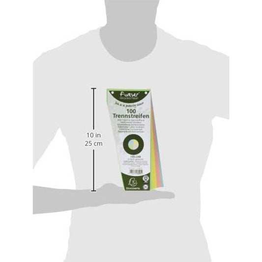 100-Pack Eco-Friendly Trapezoidal Dividers with Protective Film – Plain Perforated Recycled Paper Filing Tabs