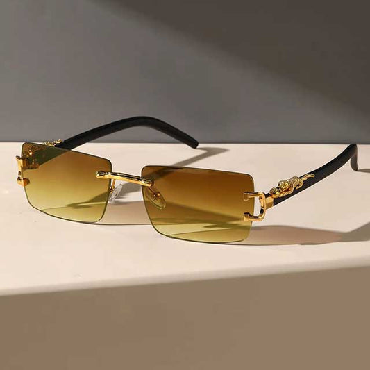 Trendy Frameless Rectangular Sunglasses – Fashionable Personalized Shades for Daily Wear