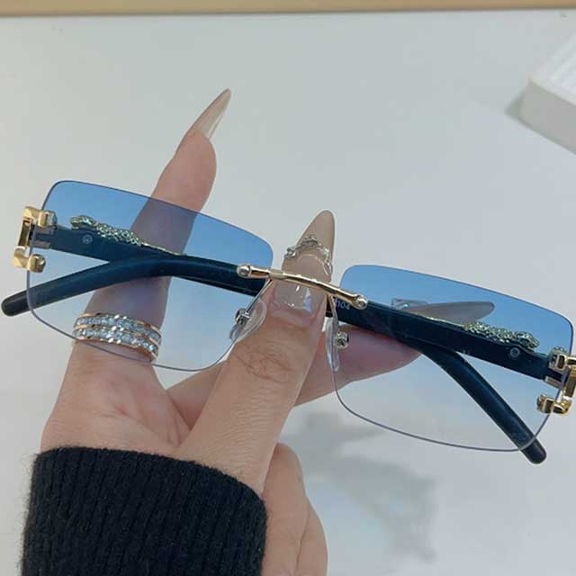 Trendy Frameless Rectangular Sunglasses – Fashionable Personalized Shades for Daily Wear