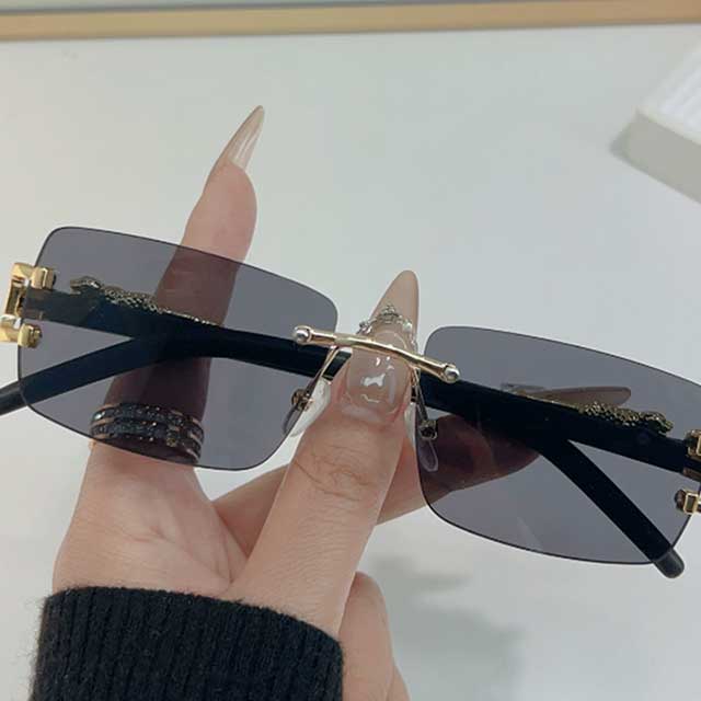 Trendy Frameless Rectangular Sunglasses – Fashionable Personalized Shades for Daily Wear
