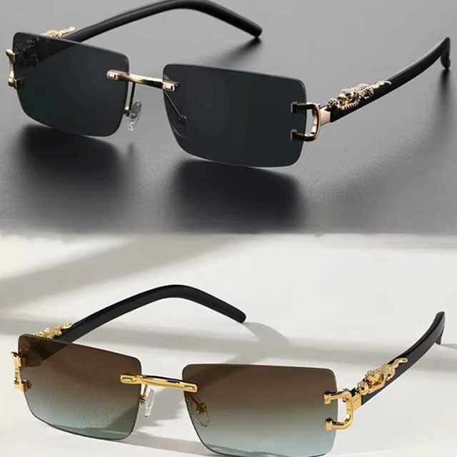 Trendy Frameless Rectangular Sunglasses – Fashionable Personalized Shades for Daily Wear