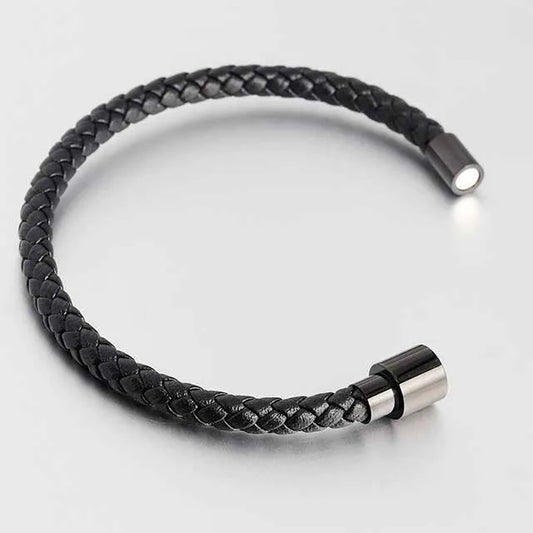 Trendy Leather Men Bracelet Stainless Steel Clasp EGBT176 gallery img 1 jpg