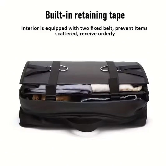 Triple Hanging Travel Organizer – Multi-Functional Folding Clothes Storage Bag for Travel, Camping & Outdoor Use