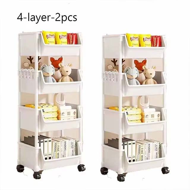 Trolley Bookshelf & Kitchen Storage Rack – Narrow Slit Organizer for Bathroom, Living Room & Home Use