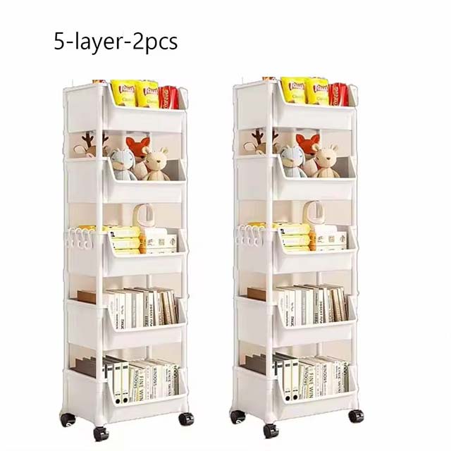 Trolley Bookshelf & Kitchen Storage Rack – Narrow Slit Organizer for Bathroom, Living Room & Home Use