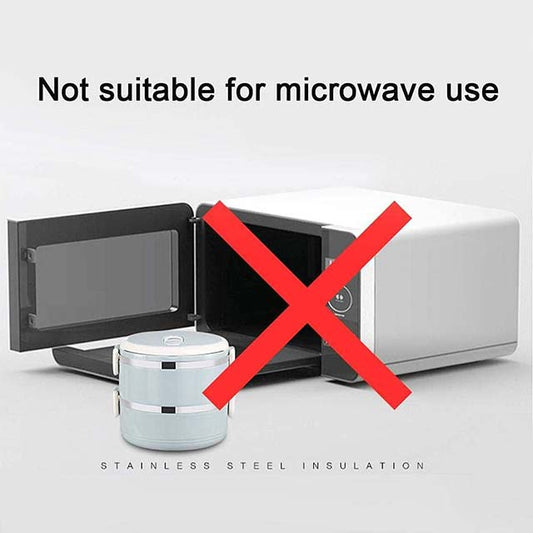 Two-Layer Blue Stackable Stainless Steel Bento Box – Portable Snack &amp; Lunch Container for Students, Kids, and Work