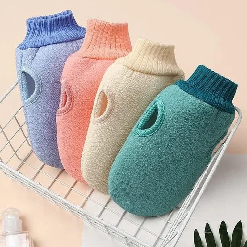 Gant exfoliant de bain double face – Gant de douche professionnel pour un nettoyage en profondeur et l'élimination des peaux mortes – Gant de massage corporel en mousse pour spa (5 couleurs disponibles)