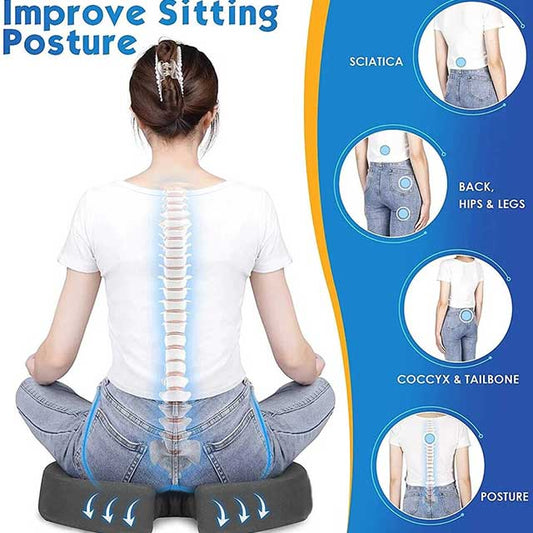 U-Shaped Memory Foam Seat Cushion – Ergonomic Chair & Car Pillow for Hip Support & Pressure Relief | Comfort Massage Pad for Office & Travel