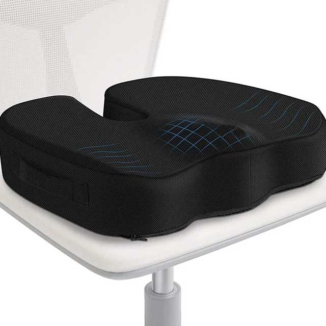 U-Shaped Memory Foam Seat Cushion – Ergonomic Chair & Car Pillow for Hip Support & Pressure Relief | Comfort Massage Pad for Office & Travel