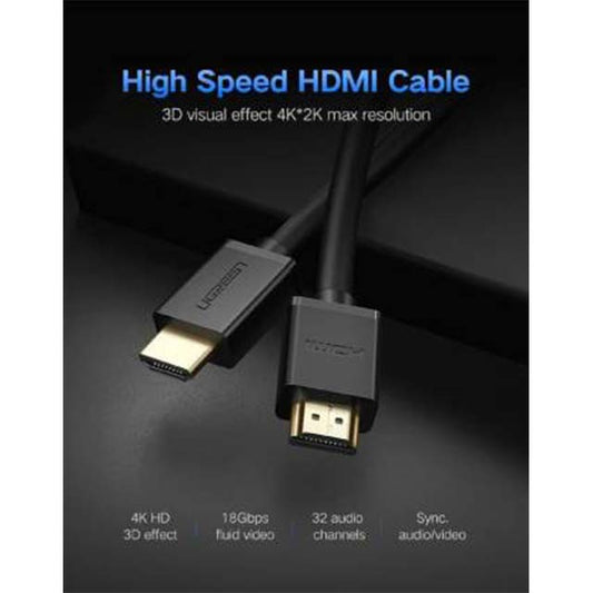 UGREEN 10106 4K HDMI 2.0 Cable – 1 Meter High-Speed Copper Base HDMI Cable for Ultra HD 4K/60Hz, HDR, and Superior Audio/Video Performance
