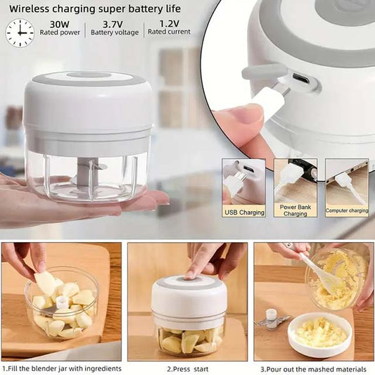100/250ml USB Electric Mini Garlic Chopper - Powerful Meat Grinder & Vegetable Crusher for Quick and Easy Food Prep