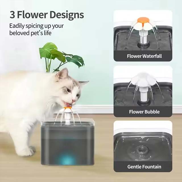 USB LED Cat Drinking Fountain – Recirculating &amp; Filtering Water Supply for Fresh &amp; Clean Hydration