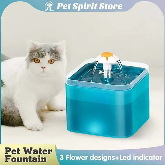 USB LED Cat Drinking Fountain – Recirculating &amp; Filtering Water Supply for Fresh &amp; Clean Hydration