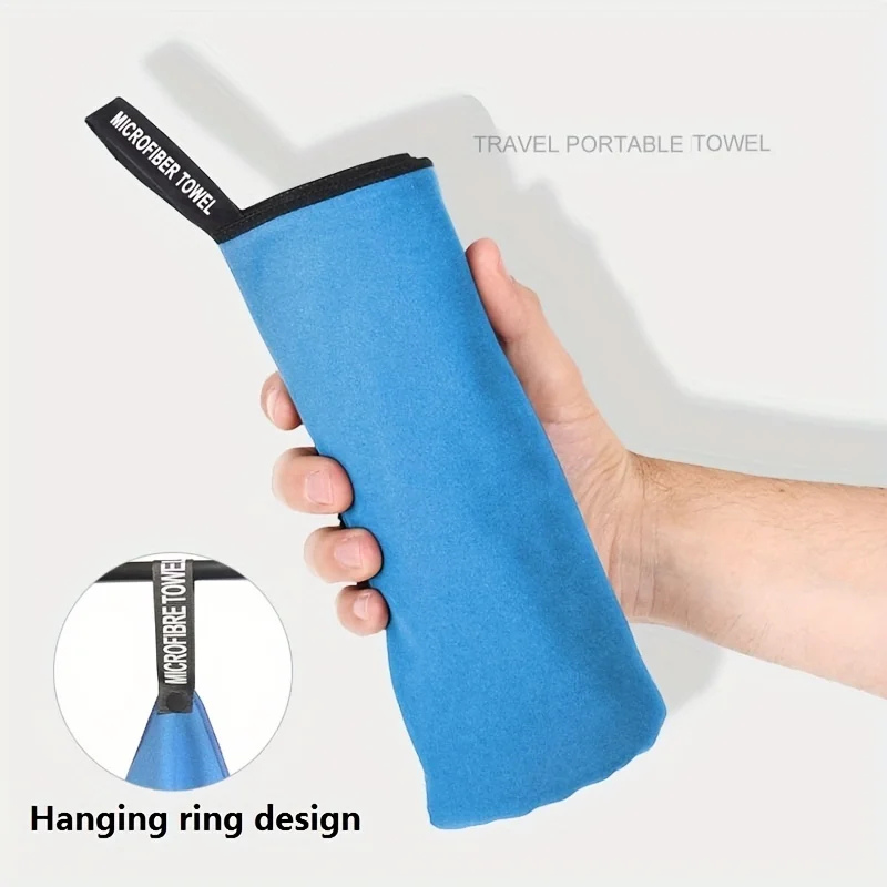 1 SERVIETTE (40*80CM) de Sport en Microfibre Ultra-Absorbante – Serviette de Voyage Professionnelle à Séchage Rapide – Serviette de Sport Compacte et Légère pour Activités de Plein Air, Randonnée et Fitness – 40x80cm (Bleu / Bleu Foncé / Gris)