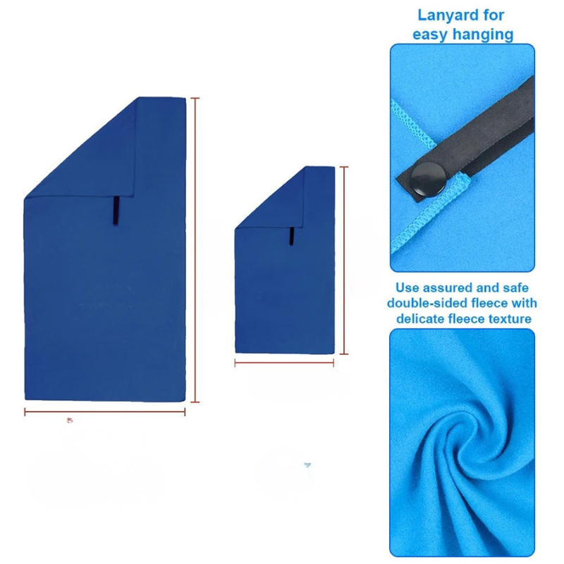 1 SERVIETTE (40*80CM) de Sport en Microfibre Ultra-Absorbante – Serviette de Voyage Professionnelle à Séchage Rapide – Serviette de Sport Compacte et Légère pour Activités de Plein Air, Randonnée et Fitness – 40x80cm (Bleu / Bleu Foncé / Gris)